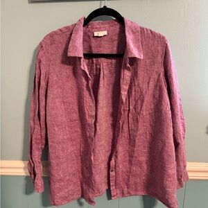 J. Jill Linen Top in Mauve-Pink